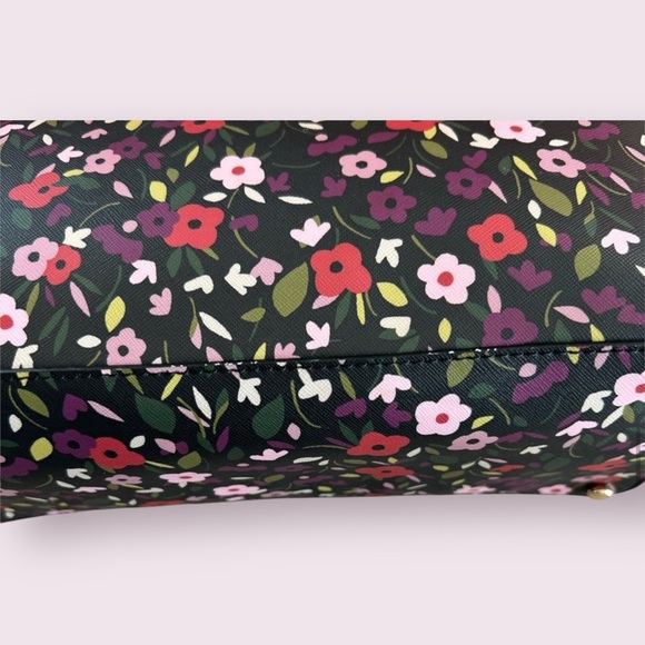 Kate Spade ~ Black, Red & Pink Floral Tote Bag ~ Vibrant Design - Picture 11 of 15